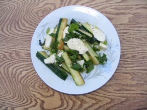 Salad of Mozzarella, Courgettes, Lemon and Mint