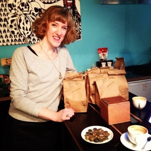 Mrs Stevens and some bags of deliciousness all ready to go